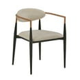 thumbnail image 3 of Weston Home Yuma Mid-Century Modern Dining Chair with Two-Tone Amber Dust & Black Finish, Light Beige (Set of 2), 3 of 7