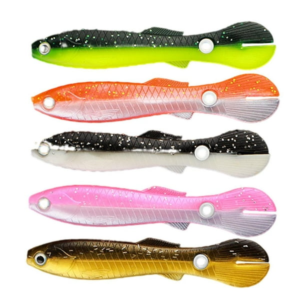 Paddle Tail Bait Fishing Lures 5Pcs Irritable Loach Soft Twitching Bait  Soft Paddle Tail Fishing Swimbaits Lures For Bass Trout 