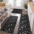 thumbnail image 2 of Black Gothic Skull Spider Pattern Kitchen Rugs Sets Of 3,Kitchen Runner Rugs Non Skid Washable,Decorative Kitchen Floor Mats for Kitchen,Sink,Laundry,17"x30"+ 17"x47" + 17"x59", 2 of 6