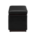 thumbnail image 6 of Linon Elta Rectangle Storage Ottoman, Black Faux Leather, 6 of 12