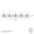 thumbnail image 3 of Melannco 27X5 Inch Wall Mount MDF Coat Rack With 5 Silver Metal  Hooks White, 3 of 12