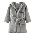thumbnail image 4 of Leey-World Robes for Toddler Boys Toddler Robes Cute Pattern Bathrobe Unisex Kids Robe Baby Flannel Hoodie Pajamas Sleepwear(Grey,3-4 Years), 4 of 4