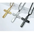thumbnail image 2 of PAMTIER Unisex Stainless Steel Simple Cross Personalized Outfit Trendy Domineering Exquisite Sweater Chain Necklace Golden No Chain, 2 of 3