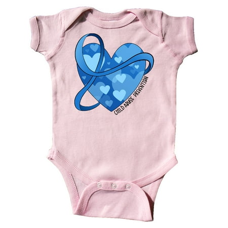 

Inktastic Child Abuse Prevention-Ribbon Around Heart Gift Baby Boy or Baby Girl Bodysuit