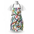 thumbnail image 3 of Art Abstract Apron, Contemporary Novelty Art with Irregular Jumble Colorful Line Strokes, Unisex Kitchen Bib with Adjustable Neck for Cooking Gardening, Adult Size, Multicolor, by Ambesonne, 3 of 4