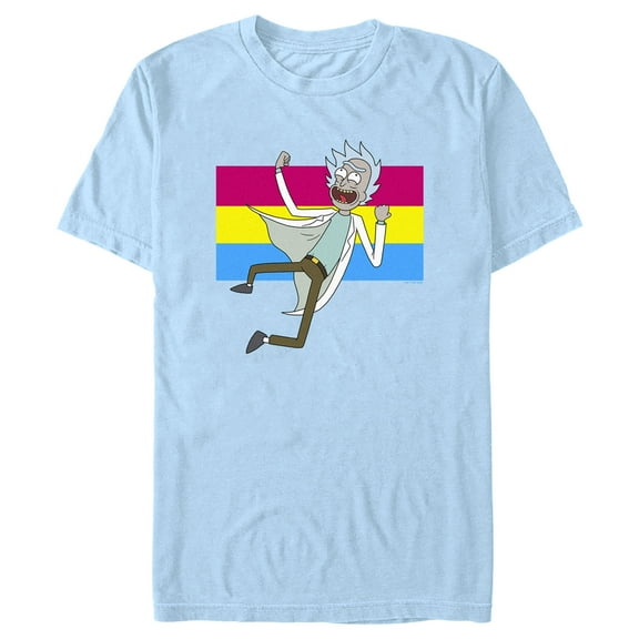 Men's Rick And Morty Pansexual Flag Rick Graphic Tee Light Blue X Large