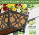 Y&M 24 Inch Window Deck with Nonwoven Fabric Liner, 24" Boxes Horse Trough Coco Basket Railing Planter Metal Hanging Flower for Outdoor Garden Fence Lawn, 4packs