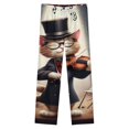 thumbnail image 4 of Cat Violinist Performance Winter Female Pants Flannel High Waist Women Pants Lady Warm Straight Leg Plush Trousers, 4 of 7