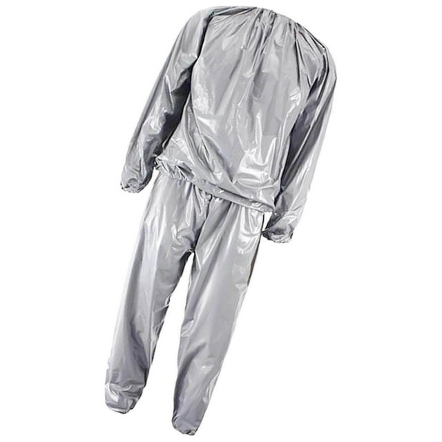 Fitness Sauna Suit Exercise Gym Home Workout Cardio Sweat Suit Hoodie Pieces Running Pants Yellow XXL