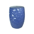 thumbnail image 2 of Benzara BM200495 Decorative Ceramic Garden Stool with Honeycomb Designs, Blue, 2 of 6