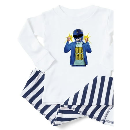

CafePress - Power Rangers Blue Ranger Go! Go! - Toddler Long Sleeve Pajama set