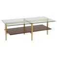 thumbnail image 4 of Evelyn&Zoe Otto 47" Wide Rectangular Coffee Table with Faux Marble Shelf, Blackened Bronze/Faux Marble, 4 of 8