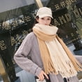 thumbnail image 4 of Womens Scarf Lined Knit Wraps Soft Knitted Scarf Cold Weather Long Scarvesthick Warm Long Shawl Womens Scarves Khaki One Size, 4 of 9
