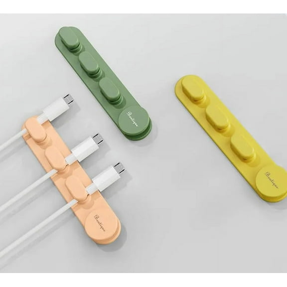 3-Pack Self-Adhesive Silicone Cable Organizer Clips – Durable Cord Management System for Desktop, Home, Office & Car TIKA