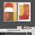 thumbnail image 3 of IDEA4WALL Framed Canvas Print Wall Art Multicolor Mid-Century Semi-Circle Polygon Collage Abstract Shapes Modern Boho Chic for Living Room, Bedroom, Office - 24"x36"x2 White, 3 of 5