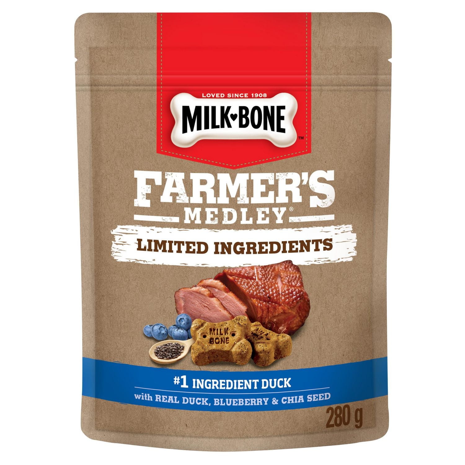 Milk-Bone Farmer’s Medley Limited Ingredient Duck Crunchy Dog Treat, 280g