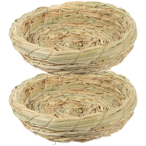 WHAMVOX  2 Pcs Woven Little Bird Breeding Nest House Decor