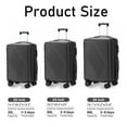thumbnail image 5 of SUGIFT 3 Piece Luggage Sets, 20/24/28 inch Suitcase Sets with Spinner Wheels, Hardside Luggage Set, Dark Black, 5 of 8