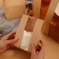thumbnail image 4 of 100 self-made bread bags, bread-specific paper bags with transparent windows, size 13.7x8.2x3.7 inches. suitable for storing cookies and snacks. Comes with 60 cute sealing stickers., 4 of 6