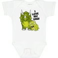 thumbnail image 3 of Inktastic I Love my Dad with Baby and Daddy Triceratops Boys or Girls Baby Bodysuit, 3 of 5