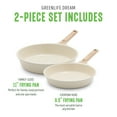 thumbnail image 5 of GreenLife Arte 2 Piece Frying Pan Set, Ceramic Nonstick 9.5" & 11" Skillets, Induction Suitable, Wood Print Handles, Dishwasher Safe, Speckled Cream, 5 of 9