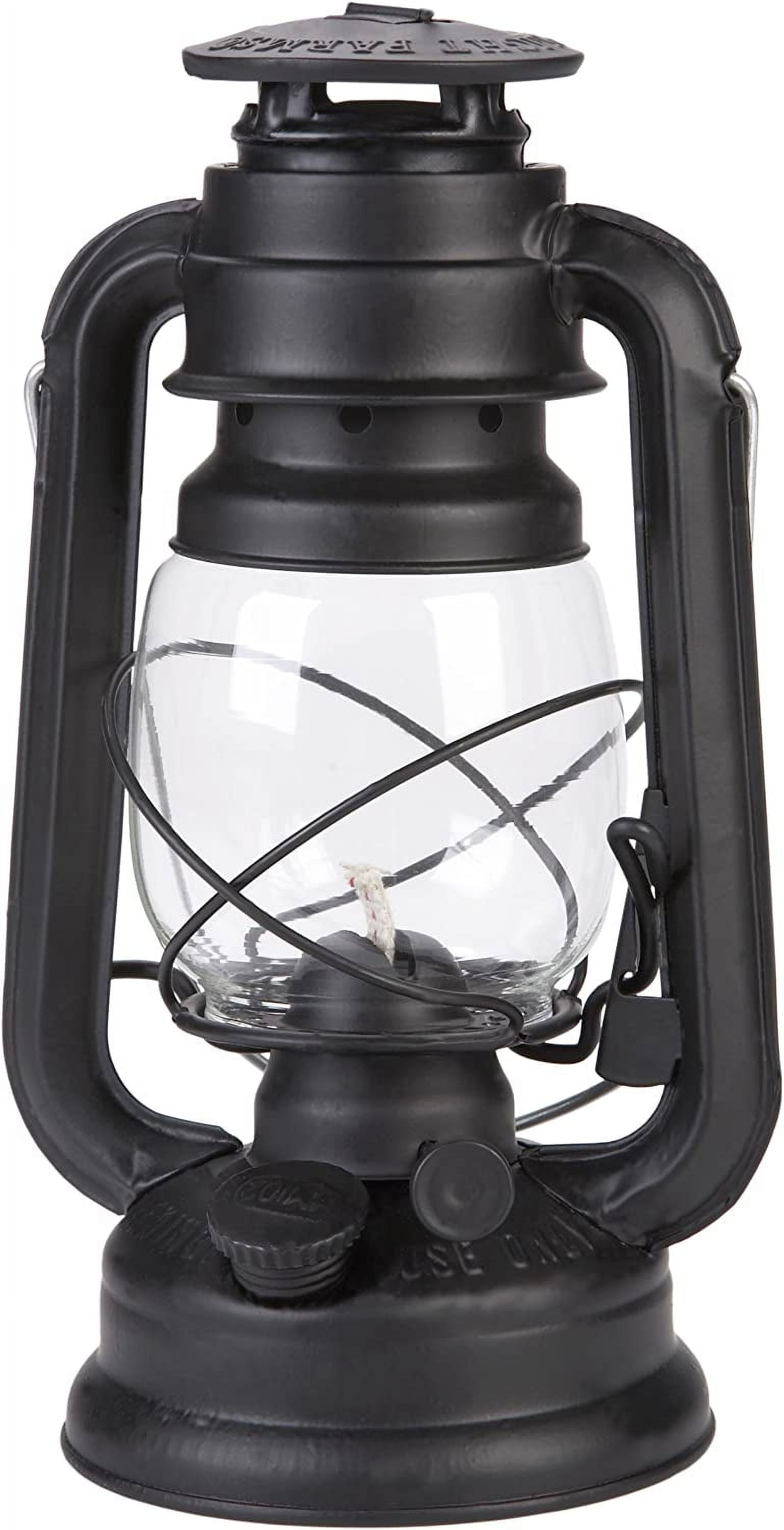 Large Paraffin Oil Indoor Lamp, Hurricane Lamp, Emergency Kit, 52664 Farmer’s Lantern Indoor Oil Lamp, Black, Original