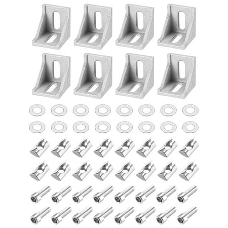 

8Sets 4040 European Inside Corner Bracket Gusset Kits 38x38x35mm Silver