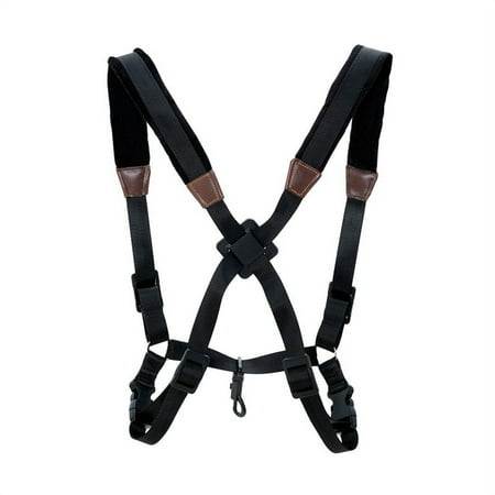 Saxophone Strap,Universal Double Shoulder Leather Strap for Sax, Adjustable Padded Harness Baritone Tenor Alto