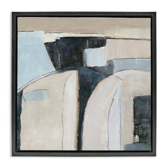 Stupell Industries Southwestern Beige & Grey Abstract Painting Black Floater Framed Canvas Art Print Wall Art, 18 x 18