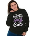 thumbnail image 3 of Crazy Cat Lady Secret of Happiness Women Plus Size Crewneck Sweatshirt Brisco Brands 2X, 3 of 5