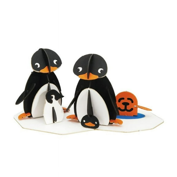 Antarctica Animal South Pole Penguins Family Premium 3D Paper Puzzle Desktop Craft Art Made in Japan