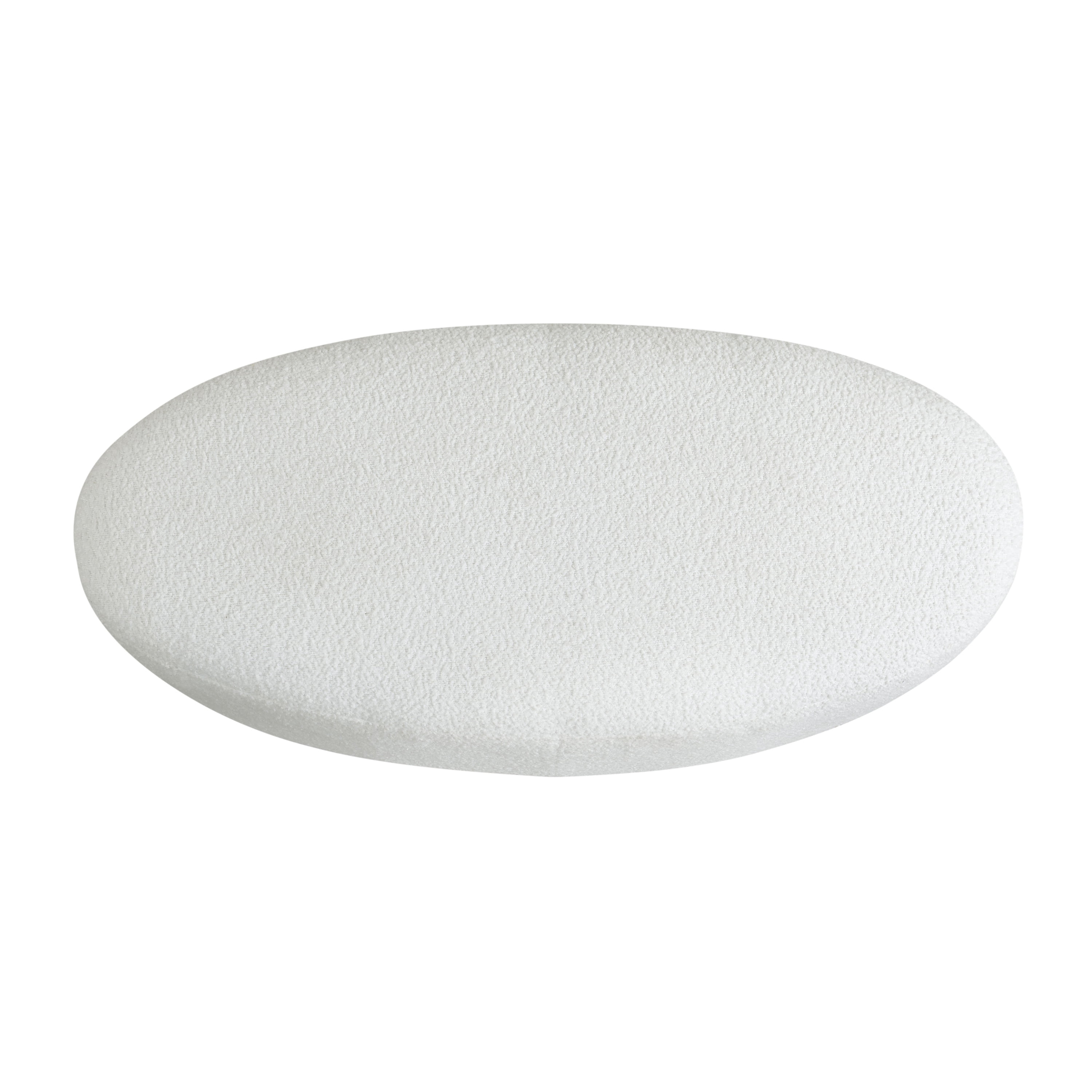 Studio Living Kingston Modern Upholstered Ottoman, White Boucle Fabric