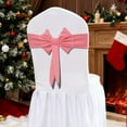thumbnail image 3 of Stretchy Christmas Bow Chair Cover Decor, Elastic Band Tie-On Decoration for Dining Chair Back Holiday Party Decor(Pink), 3 of 6