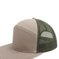thumbnail image 6 of Toptie 7 Panel Trucker Cap Adjustable Snapback Flat Bill Mesh Back Hip Hop Hat-Khaki, 6 of 7