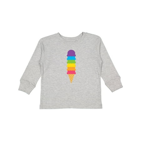 

Inktastic Rainbow Ice Cream 2 Boys or Girls Long Sleeve Toddler T-Shirt
