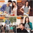 thumbnail image 7 of Gray Floral Pattern Apron-Garden Aprons for Women with Pockets-Cotton Linen Waterproof Kitchen Cooking Gardening Aprons Adjustable for Kitchen,Cooking,BBQ and Salon 33x27 Inch, 7 of 7