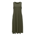 thumbnail image 6 of Lmueinov Women's Nylon-Spandex Sleeveless Round Neck Loose Maxi Dress, Flowy A-Line Casual Long Dress with Pockets for Beach Vacation Lounge Wear S-2XL, 6 of 7