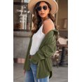 thumbnail image 4 of Women's Green Corduroy Button Pocket Shirt, 4 of 15