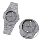 thumbnail image 5 of EeaseMX Reloj de pulsera de circonita para hombre, reloj de diamantes de imitación, reloj de cuarzo de moda, reloj de pulsera de hip hop plateado, 5 of 7