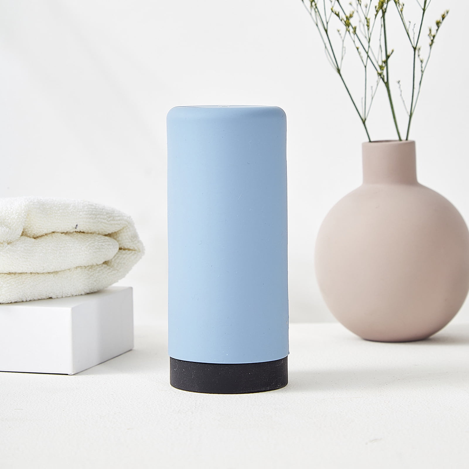 240ml Silicone Soap Dispenser Liquid Soaps Lotions Essential Oils Refillable Leakproof Bottle Home Soap Container,Black