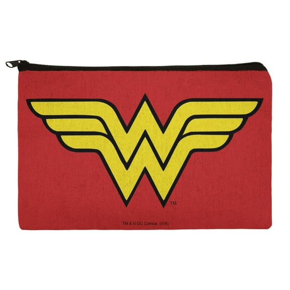 Wonder Woman Classic Logo Pencil Pen Organizer Zipper Pouch Case