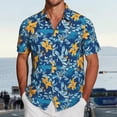 thumbnail image 2 of IWRICH Men's Hawaiian Shirt Short Sleeve Floral Button down Shirts Tropical Summer Beach Shirts Camp Collar Shirt 12-Blue XL, 2 of 4