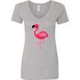 thumbnail image 3 of Inktastic Pink Flamingo Women's V-Neck T-Shirt, 3 of 5