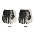 thumbnail image 3 of Balery Double Exposure Cat Forest Pantalones cortos deportivos para mujer con forro y dos bolsillos, elásticos, para entrenamiento, gimnasio, yoga-Small, 3 of 7