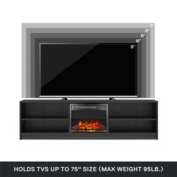 Mainstays Fireplace TV Stand, for TVs up to 75