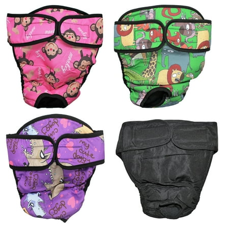 FDC Washable Female Dog Diaper Reusable for Large Big Breeds BLACK sz Large (waist: 20 - 24 )