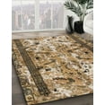 thumbnail image 3 of Ahgly Company Machine Washable Indoor Square Abstract Brown Sugar Brown Area Rugs, 7' Square, 3 of 7