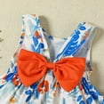 thumbnail image 6 of Toddler Girl Outfits 2 Piece Ruffle Floral Print Crew Neck Sleeveless Tank Top And Shorts Daily Wear Girls' Clothing Sets 9 Months-12 Months, 6 of 7