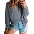thumbnail image 1 of Gibobby Suéter de invierno para mujer Suéter de manga larga tejido con cuello en V nuevo de otoño e invierno para mujer(Gris,XG), 1 of 4