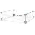 thumbnail image 2 of Barton Fire Pit Wind Guard Fire Pit Tempered Glass, 18-1/2" x 18-1/2" Clear Tempered Wind Guard for Gas Firepit, Thick Rectangle Glass Shield with Aluminum Corner Bracket & Rubber Feet, 2 of 6